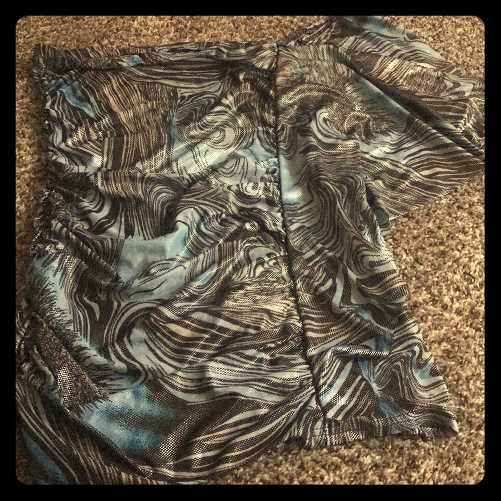 Multi-colored shoulder/off the shoulder mini dress